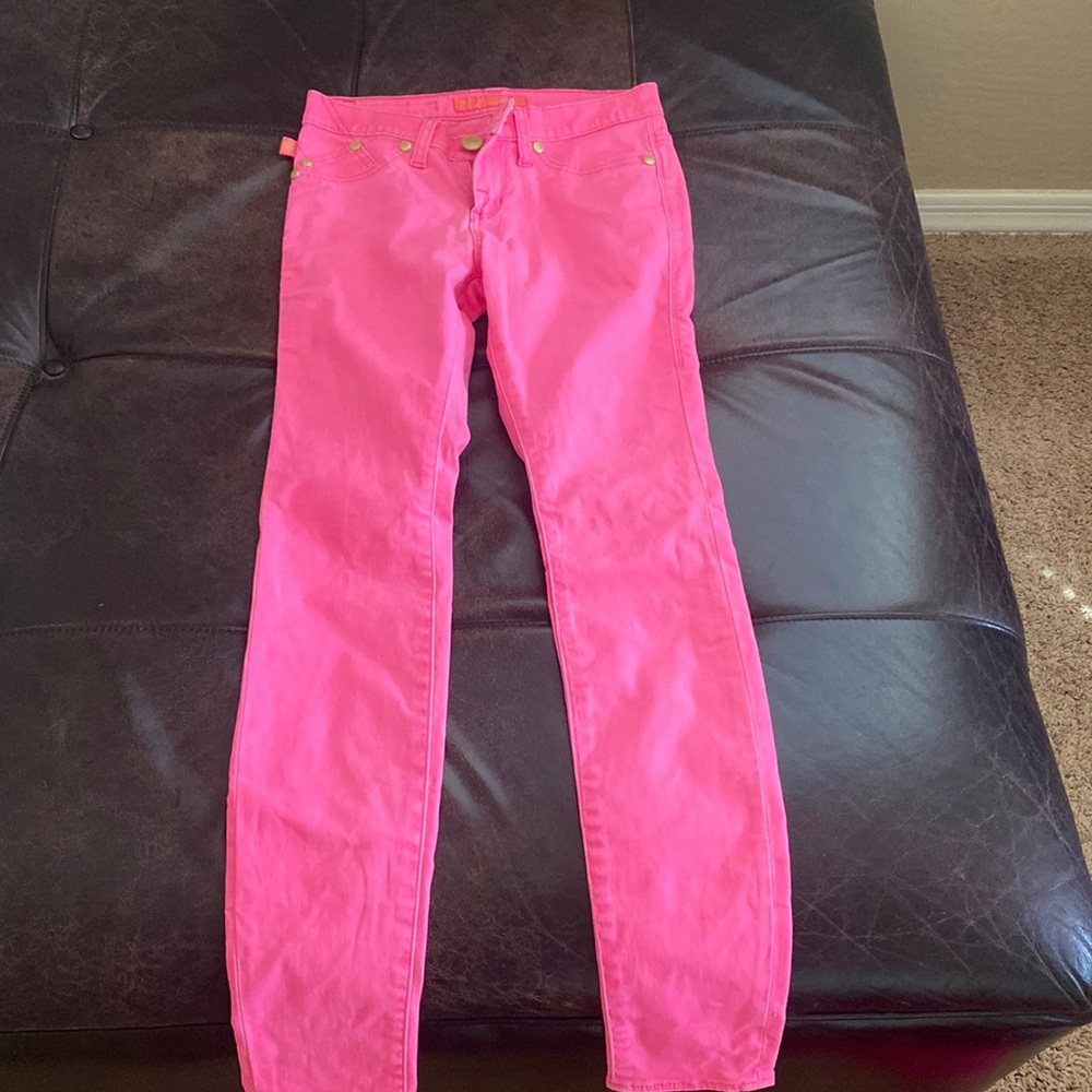 Like new, worn once, pink Rock & Republic jeans, size 2
